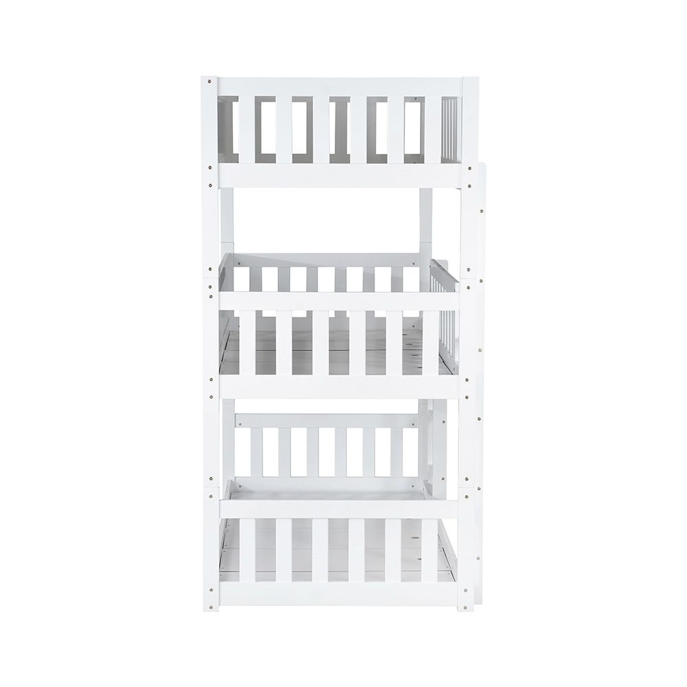 Derby Climber-V2 90x200 Solid Wood Triple Bunk Bed-White