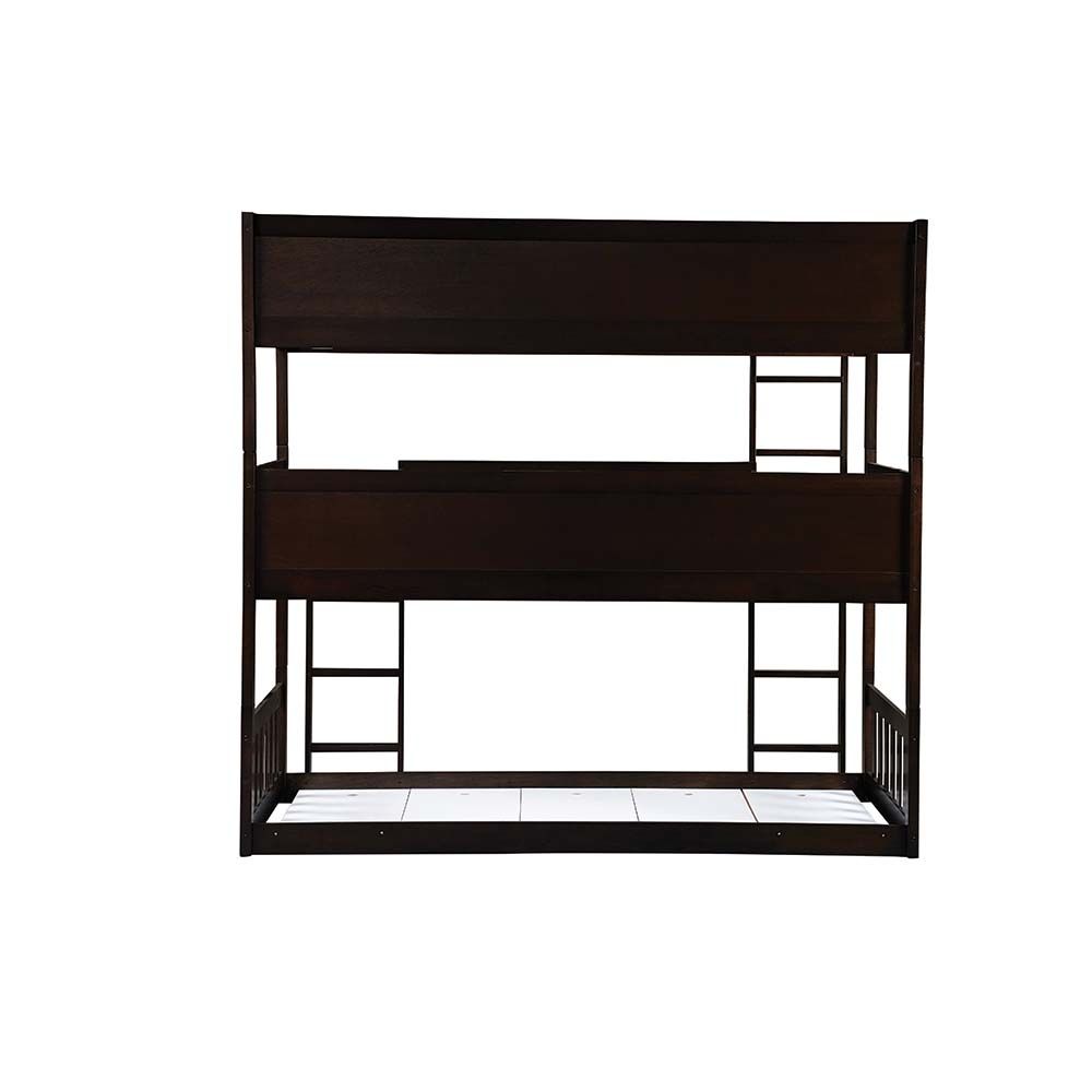 Derby Climber-V2 90x200 Solid Wood Triple Bunk Bed-Espresso
