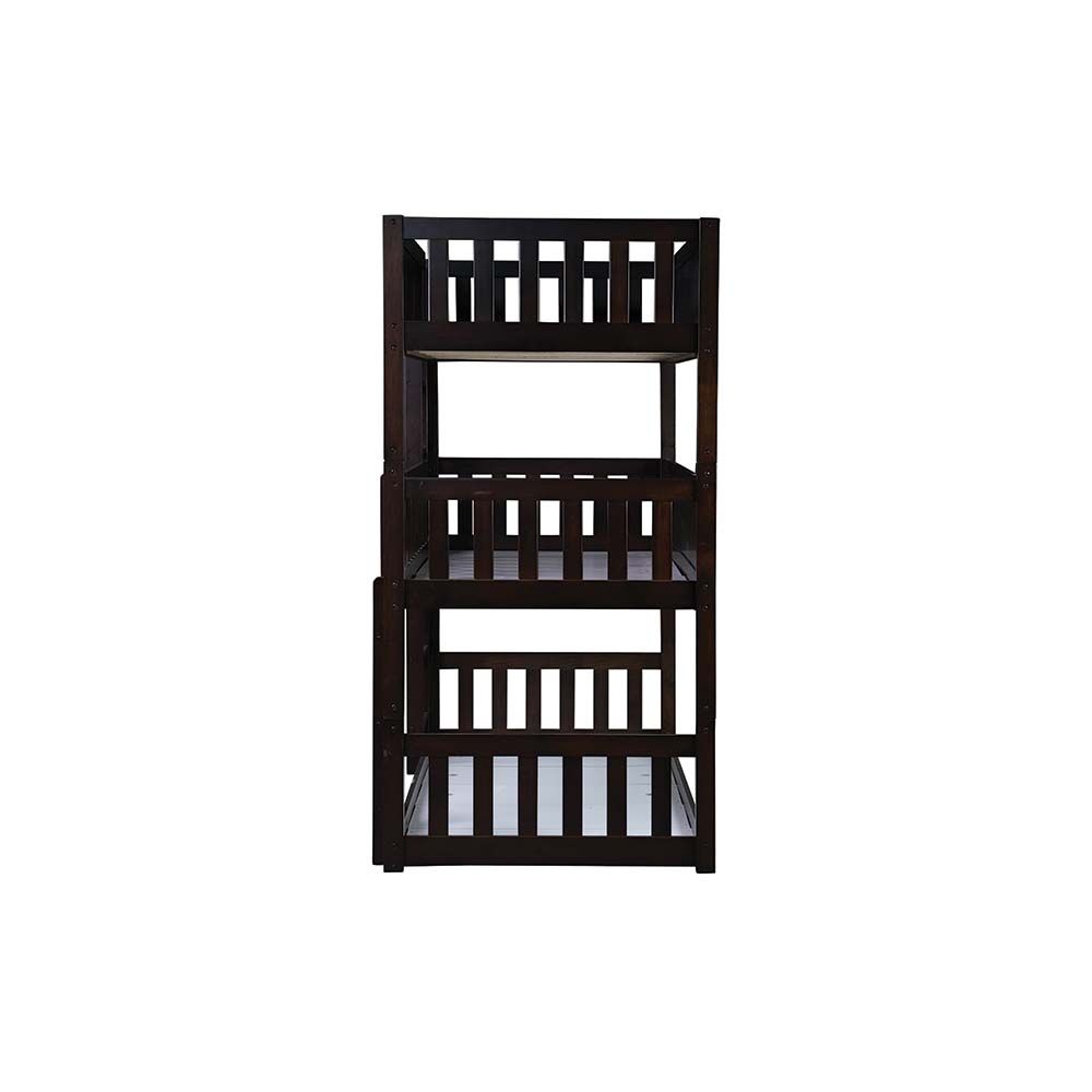 Derby Climber-V2 90x200 Solid Wood Triple Bunk Bed-Espresso
