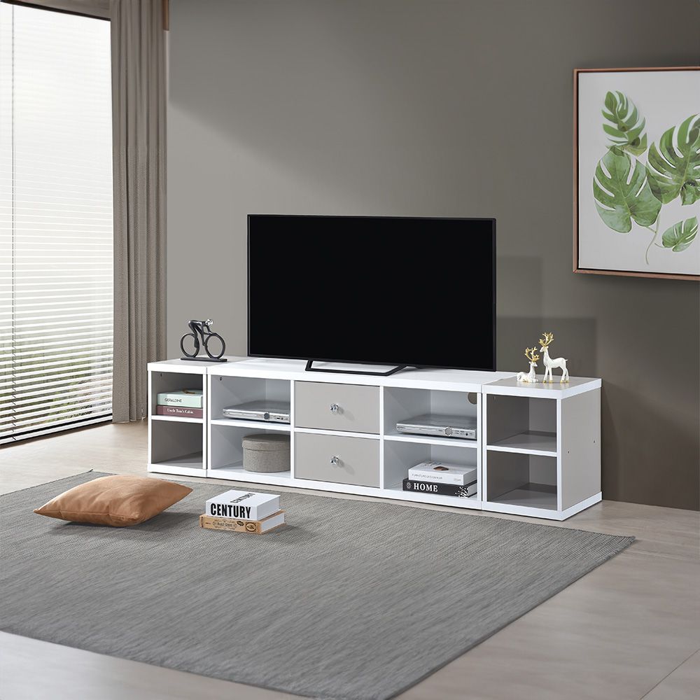 White and store grey tv unit