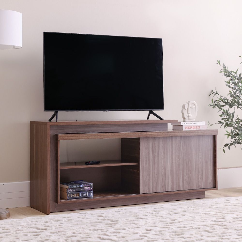 Lucia Tv Unit Extendable Top - Walnut/Oak - Up To 55 Inch