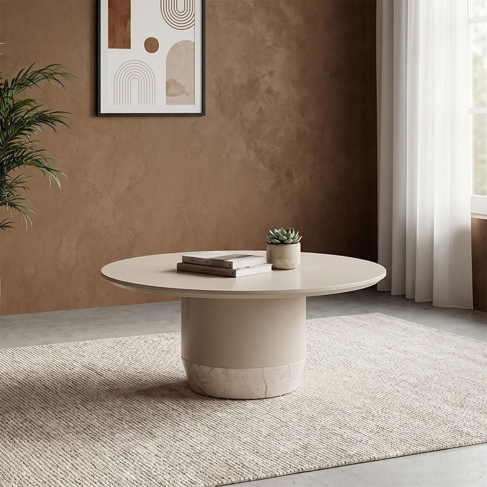 Cayman Round Coffee Table - Grey/Black