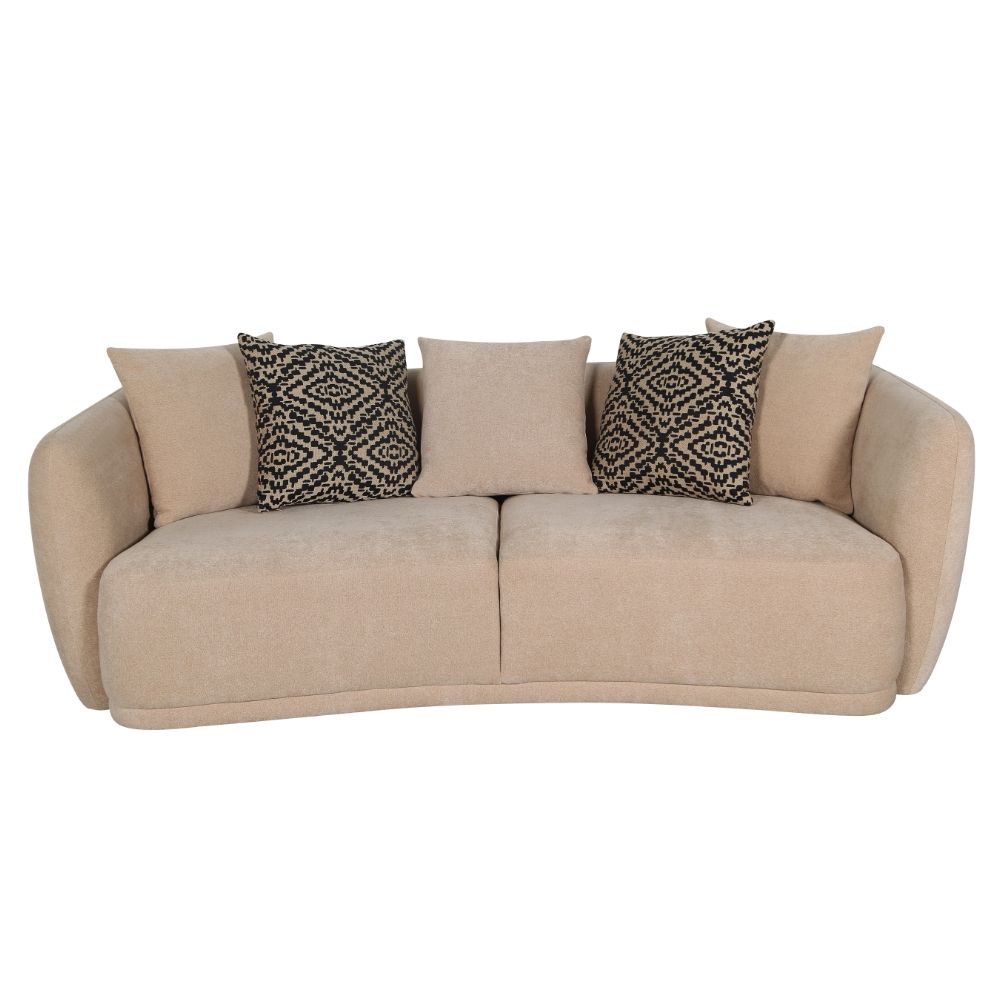 Fresno 3-Seater Fabric Sofa – Sand