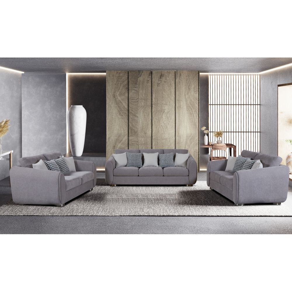 Hestia 2 Seater Fabric Sofa - Light Grey