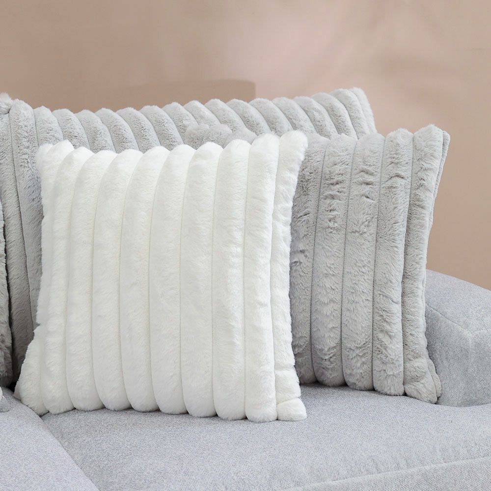 Grey and white sofa hot sale cushions