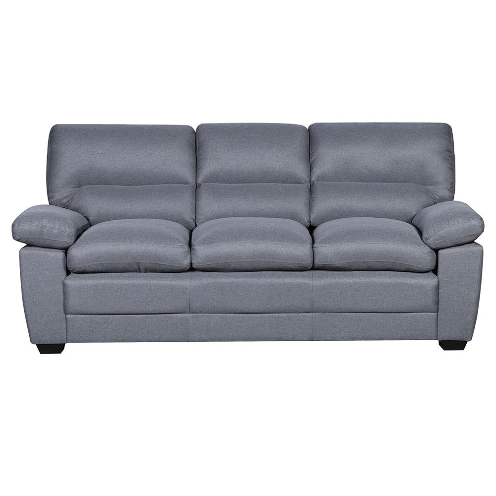 Meza 3 Seater Fabric Sofa - Smoke Grey