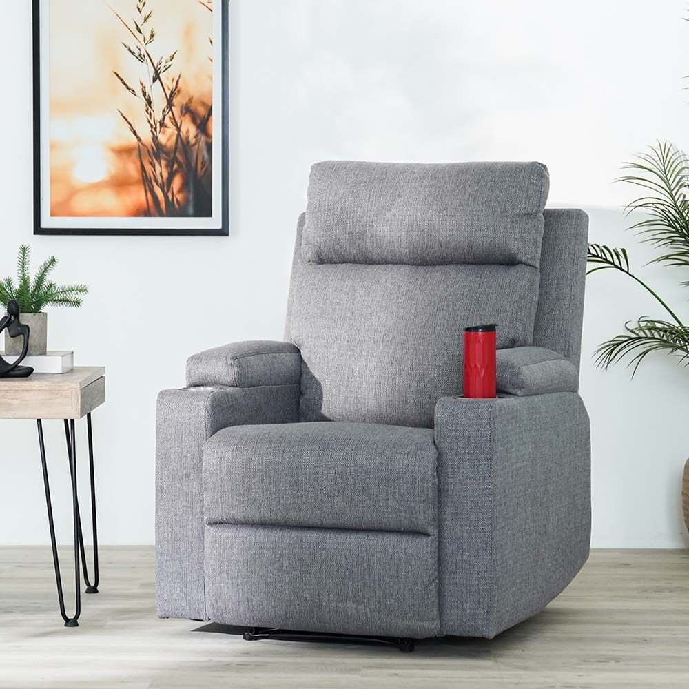 Grey deals cloth recliner