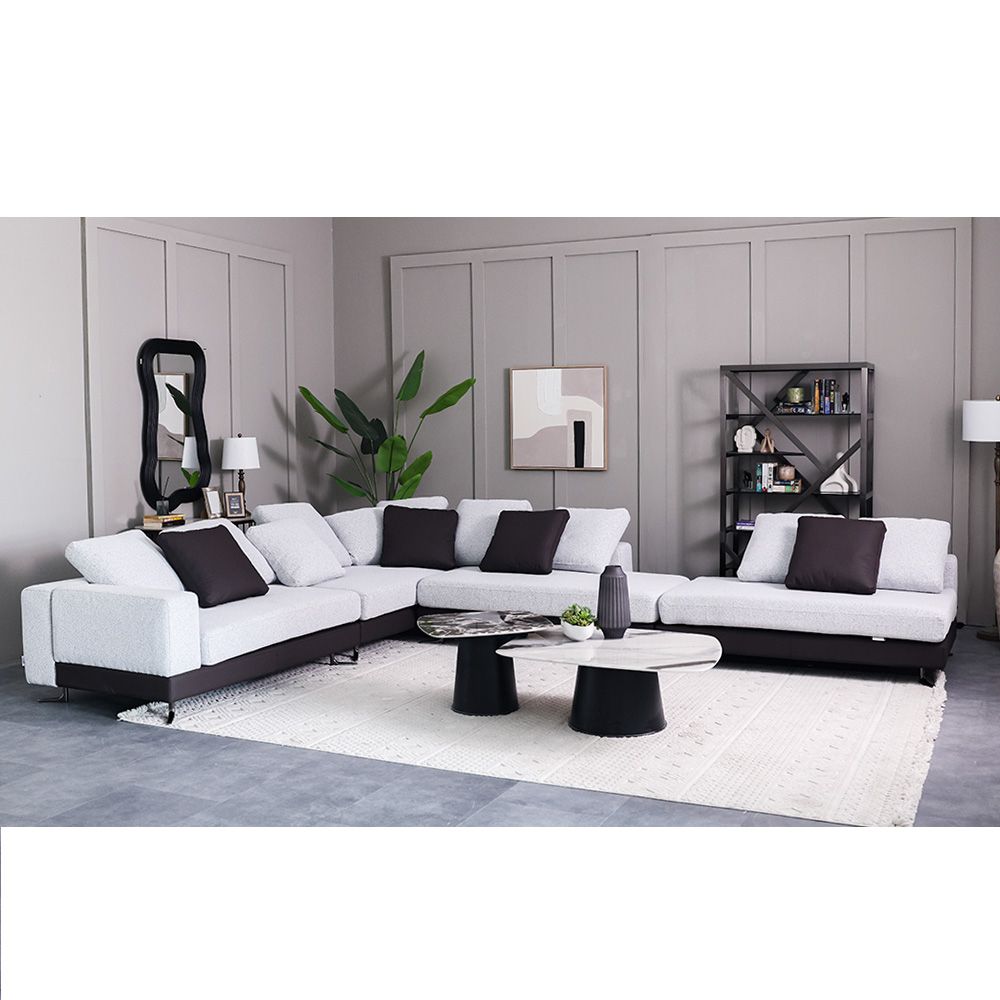 Buy Paramore 8 Seater Reversible Sectional Corner Fabric Sofa Grey