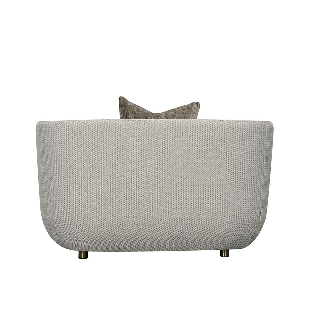 Trident 1 Seater Fabric Sofa - Grey / Champagne