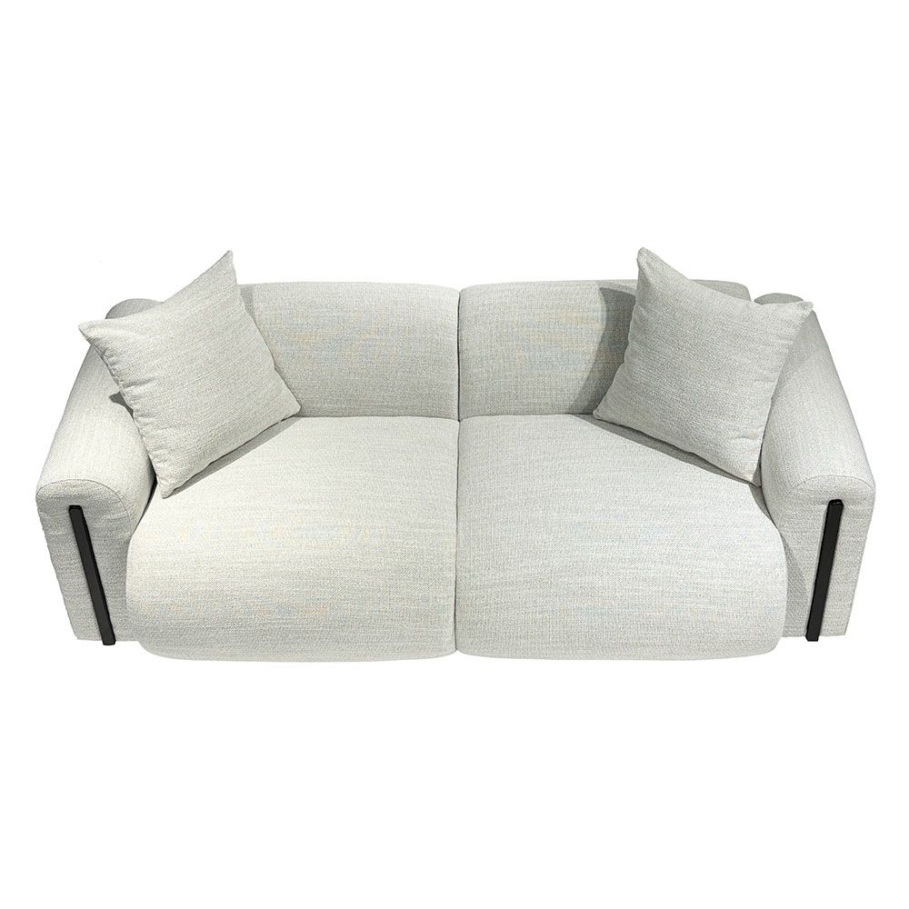 Satoshi 3 Seater Fabric Sofa - Light Beige