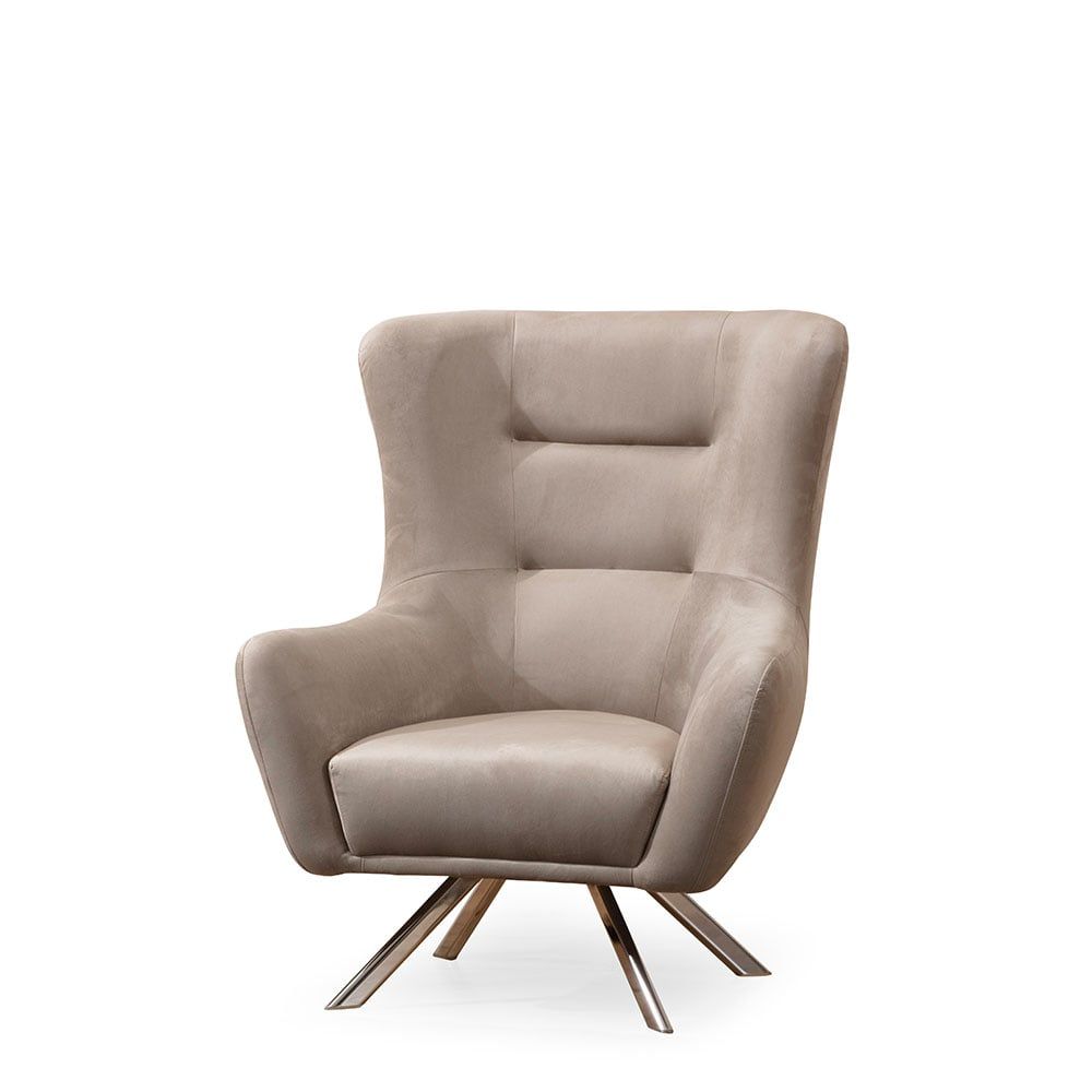 Santasi 1 Seater Fabric Sofa - Light Grey
