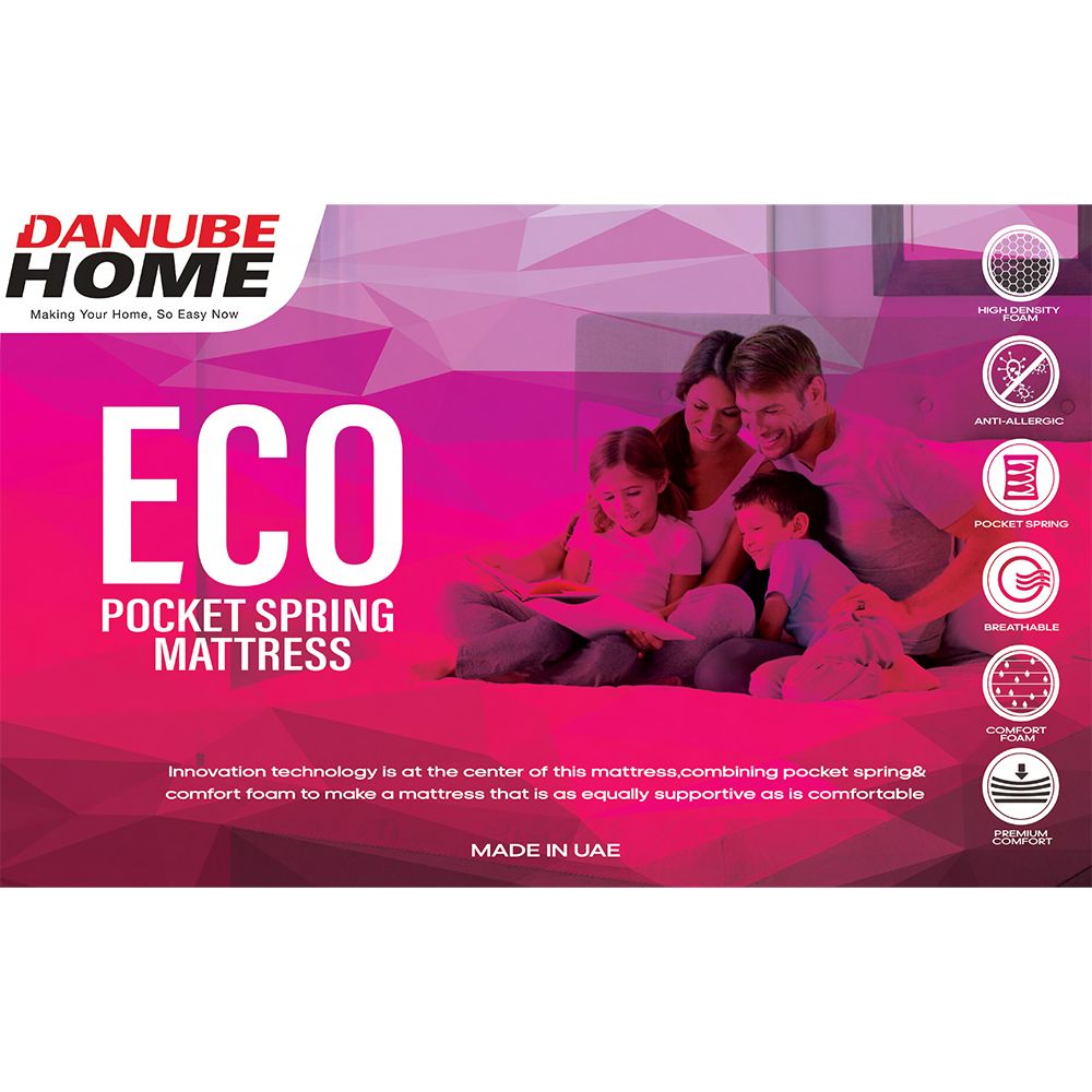 Buy Eco Pocket Spring Single Mattress - 120x200x25 cm Online | Danube ...