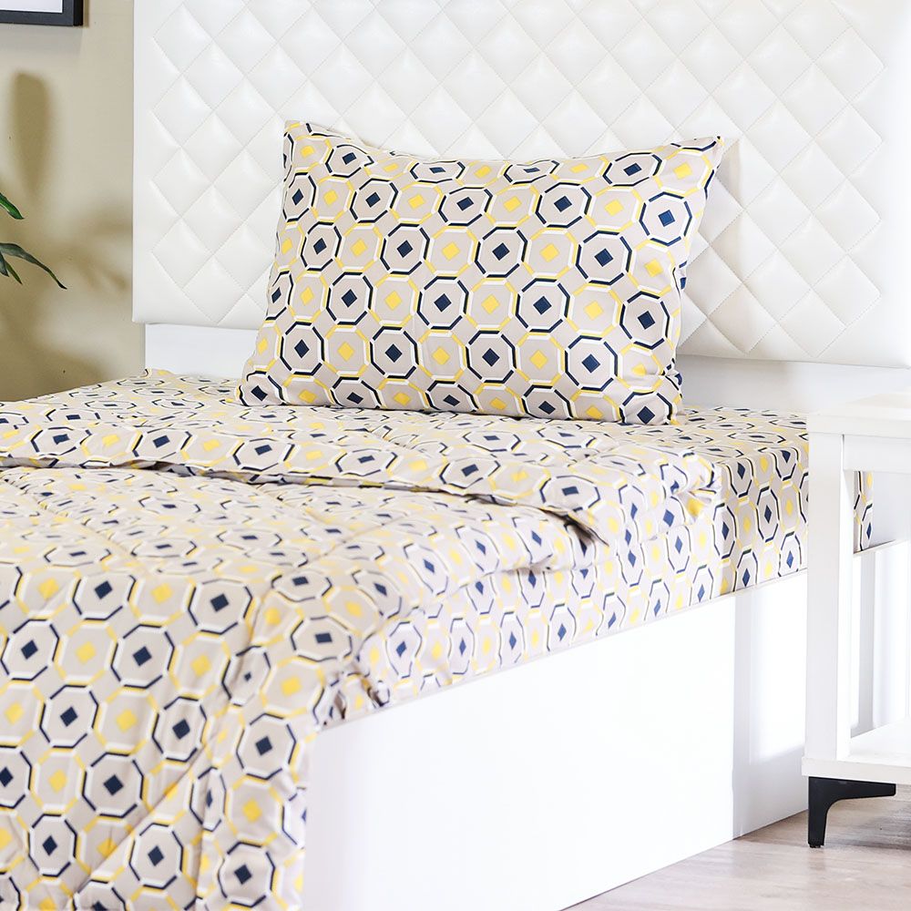 Yellow and gray queen deals comforter set