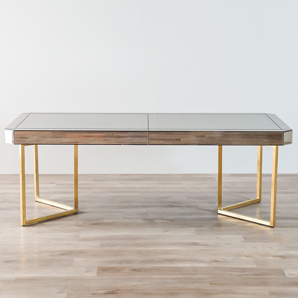 Glass and gold store dining table