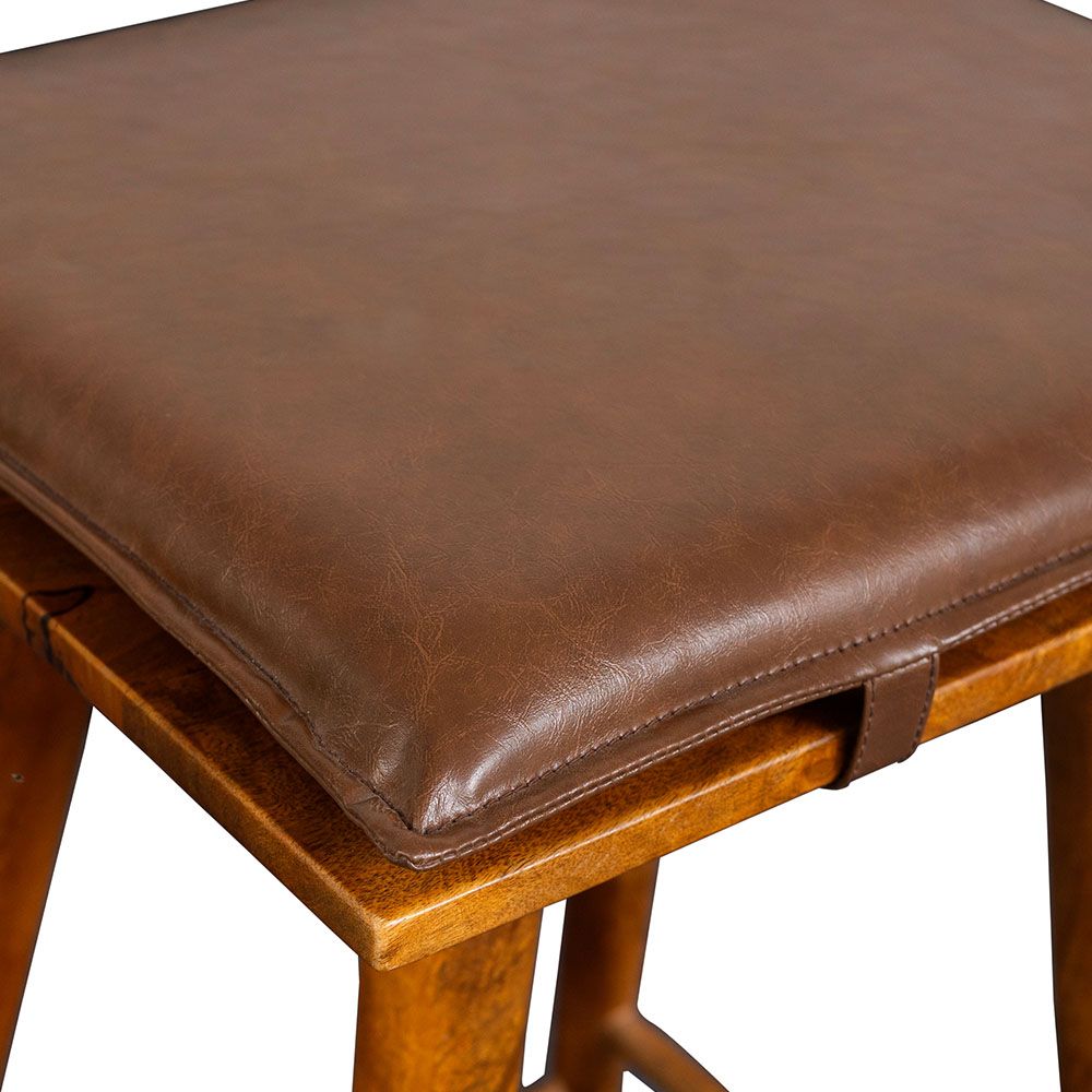 Masaya Solid Wood Bar Counter Stool - Brown / Walnut