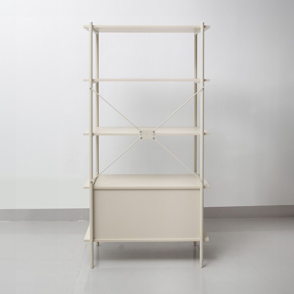 Milburn 4-Tier Display Cabinet with Storage - White - With 2-Year Warranty