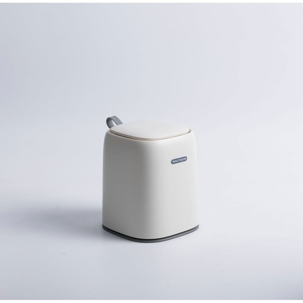 Kitchen Essentials Desktop Trash Can - 1200 ml - Greyish White - 13.8x13.8x16.9 cm