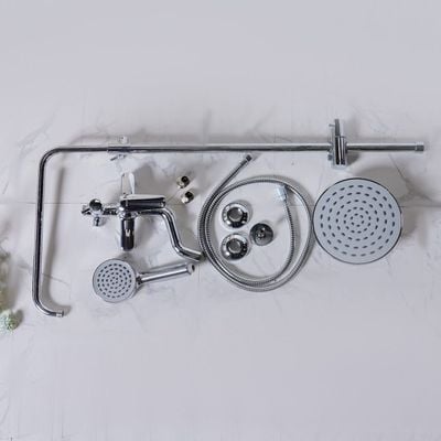 Milano Dallas Bath Shower with Rod & Rain Shower Complete Set