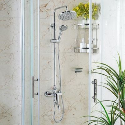 Milano Dallas Bath Shower with Rod & Rain Shower Complete Set