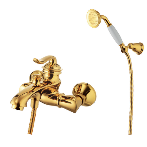 Milano Fiona Gold Bath Shower Mixer Tap with Hand Shower