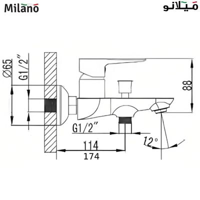 Milano Arctic Bath Shower Mixer Tap with Hand Shower