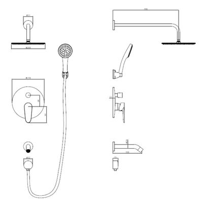 Milnao Ind Don Concealed Bath Shower Mixer With Complete Set