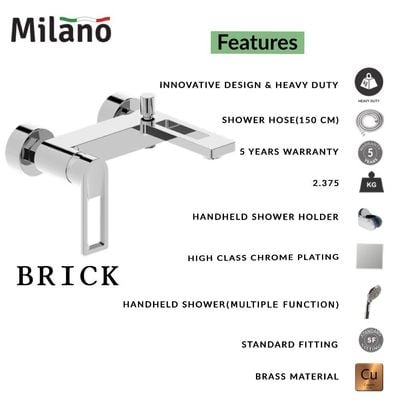 ميلانو بريك - خلاط دش استحمام مع دش يدوي