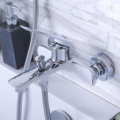 Milano Oxford White Bath Shower Mixer Tap with Hand Shower