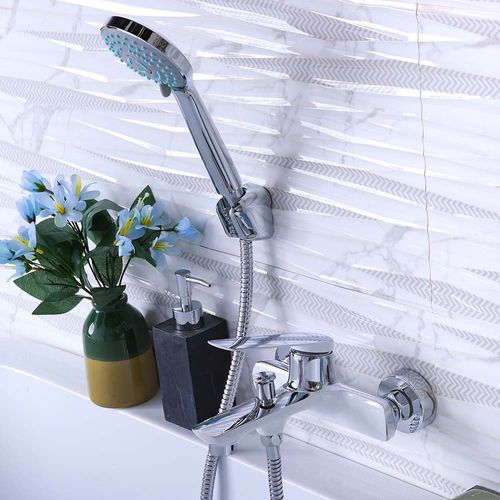Milano Oxford White Bath Shower Mixer Tap with Hand Shower