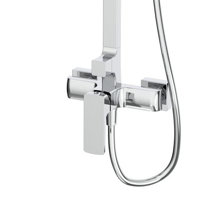 Milano Cube Bath Shower with Rod & Rain Shower Complete Set