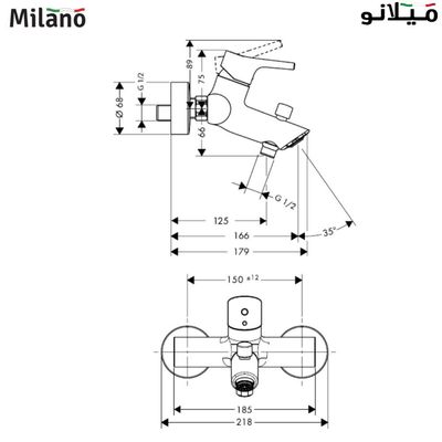 Milano Rami Bath Shower Mixer Tap