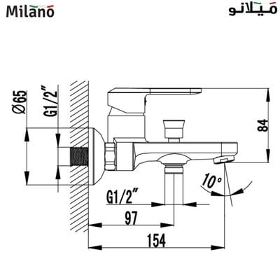 Milano Pia Bath Shower Mixer Tap with Hand Shower