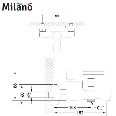 Milano Kelly Bath Shower With Shower Set