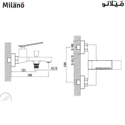 Milano Terni Bath Shower Mixer Tap with Hand Shower