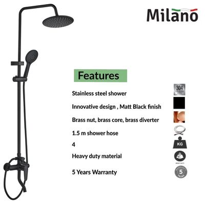 Milano Sam Rain Shower Complete Set Round