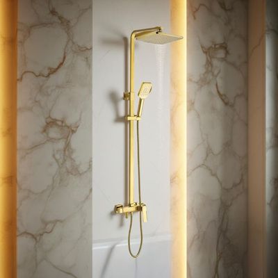Milano Teriz Bath Shower with Rod & Rain Shower Complete Set