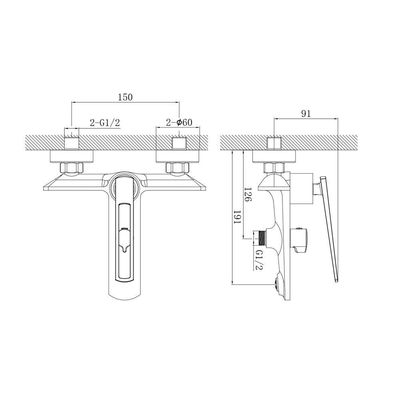 Milano Sofia Bath Shower Mixer Tap with Hand Shower