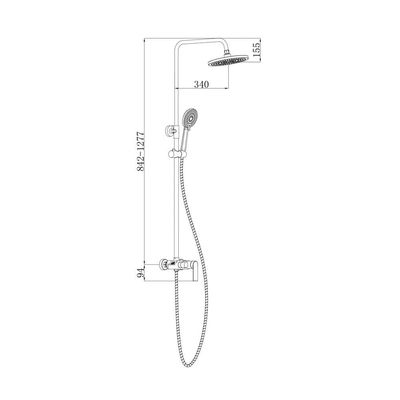 Milano Melz Bath Shower with Rod & Rain Shower Complete Set