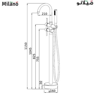 Milano Clarke Freestanding Bath Shower Mixer Matt Gold