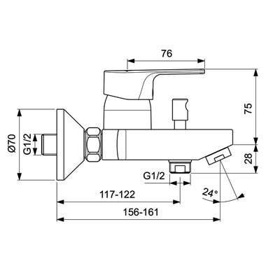 Ideal Standard - Cerafine D Bath Shower Mixer Chrome Bc692AA