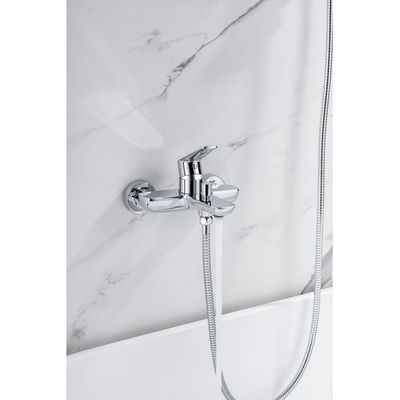 Milano Calli Wall Mounted Bath Shower Mixer Set Chrome