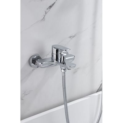 Milano Calli Wall Mounted Bath Shower Mixer Set Chrome