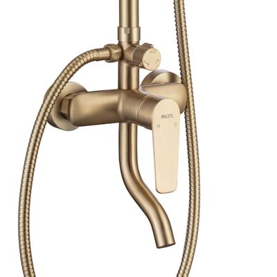 Milano Calli Rain Shower Column-Complete Set Matt Gold