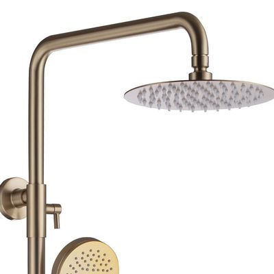 Milano Calli Rain Shower Column-Complete Set Matt Gold