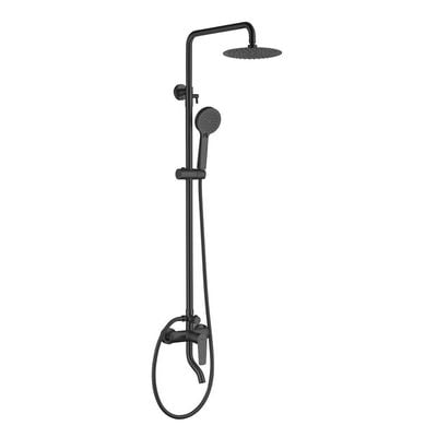 Milano Calli Rain Shower Column-Complete Set Matt Black