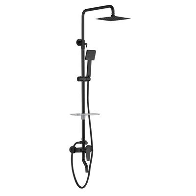 Milano Vista Rain Shower Column-Complete Set Matt Black 