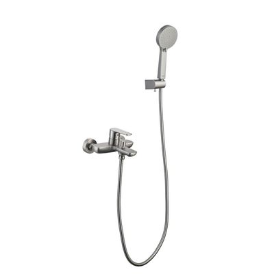 Milano Calli Wall Mounted Bath Shower Mixer Set Brushed Nickel 