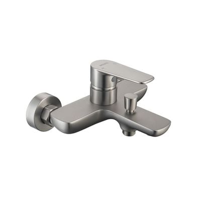 Milano Calli Wall Mounted Bath Shower Mixer Set Brushed Nickel 