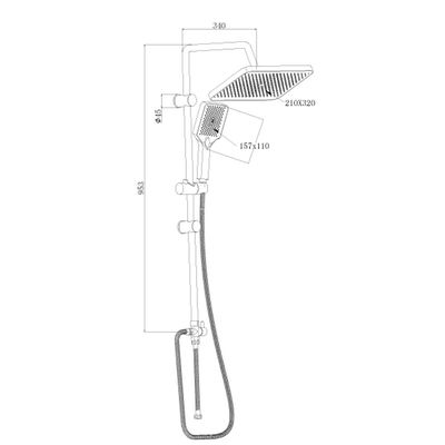 Milano Metro Plus Square Shower Column