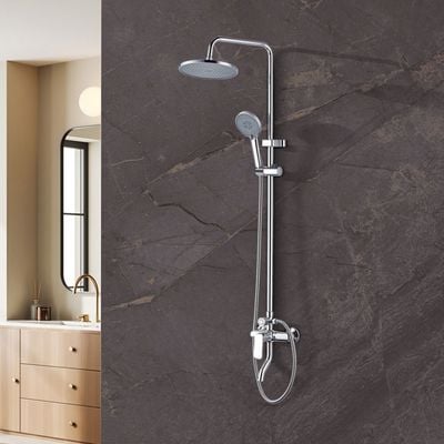 Milano Curry Rain Shower Complete Set-Rnd Chrome